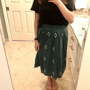 Women’s Roolee Aztec skirt in dark green